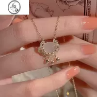 JiMiS92银银平安锁项链女2023年新款轻奢小众设计感高级玉髓吊坠