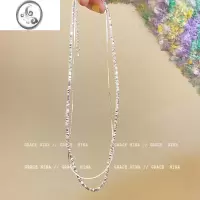 JiMi满分心动!高级感碎银锁骨链女轻奢小众设计气质项链2023新款