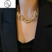 JiMi欧美项链女轻奢小众高级感锁骨链金属风配饰颈链粗链条夸张装饰品
