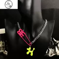JiMi彩色气球狗别针项链女夏轻奢小众设计高级感嘻哈甜酷辣妹颈链潮流