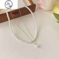 JiMi珍珠项链颈链女款轻奢高级设计感小众锁骨链choker2023新款
