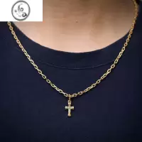 JiMi欧美金钛钢镶钻小吊坠百搭短款项链简约情侣嘻哈锁骨链