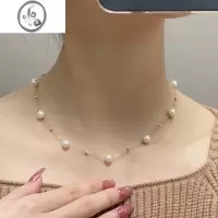 JiMi满天星金珠珍珠项链女简约气质锁骨链时尚款钛钢轻奢小众颈链首饰