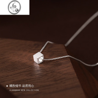 JiMi[]925银银方块项链2023新款轻奢锁骨链女小众设计感夏