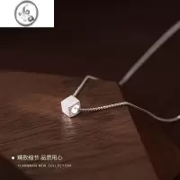 JiMi[]925银银方块项链2023新款轻奢锁骨链女小众设计感夏