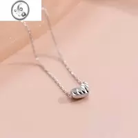 JiMi925银银爱心项链女小众设计感高级2023新款桃心形吊坠轻奢锁骨链