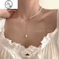 JiMi淡水珍珠项链女简约百搭轻奢小众设计感高级锁骨链配饰2023年新款