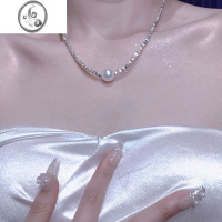 JiMi「一颗珍珠」珍珠项链女钛钢小众颈链2023新款碎银子锁骨链夏