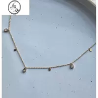 JiMi十里间[闪闪素链]气质甜美简约项链百搭优雅可调节锆石锁骨链