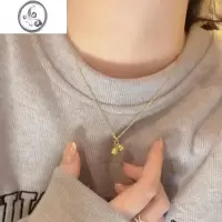 JiMi精致铃兰小项链!超金灿灿温柔显贵气锁骨链原创设计花朵吊坠