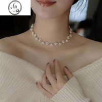 JiMi猫掌珍珠项链2023年新款潮法式颈链女小众设计感时尚高级感锁骨链