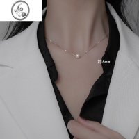 JiMi 单颗珍珠项链2022年新款女银银项链女高级设计感小众锁骨链