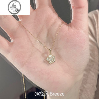 JiMi「月下白茶」小香风山茶花珍珠项链女轻奢小众锁骨链高级感毛衣链