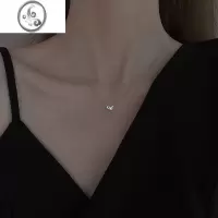 JiMi925银银爱心项链女2022年新款毛衣锁骨链高级设计感小众轻奢吊坠