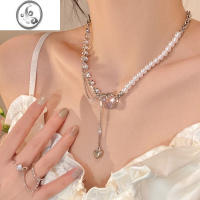 JiMi淡水珍珠爱心项链女轻奢小众设计感高级颈链百搭2023年新款锁骨链