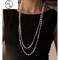 JiMi原创设计定制项链款珠光珍珠可多用途吊带长链子中年服饰搭配配饰