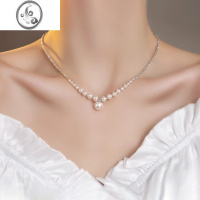 JiMi碎银子珍珠项链女2023年新款轻奢小众锁骨链时尚气质高级颈链