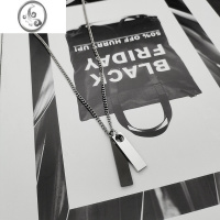 JiMi原创设计项链男小众潮牌情侣几何个性钛钢吊坠简约挂件配饰毛衣链