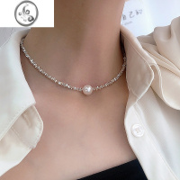 JiMi极光碎银子珍珠项链女项圈颈链轻奢高级设计感小众贝珠镀银锁骨链
