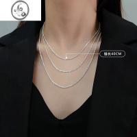 JiMi波光粼粼925银银满天星项链女闪金锁骨链子白金素链银裸链颈链
