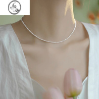 JiMi施家正圆珍珠项链女款23mm极细小米粒珠强光颈链叠戴气质轻奢小众
