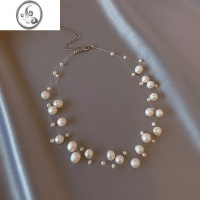 JiMi满天星~淡水珍珠项链女轻奢小众锁骨链夏高级设计感饰品多层颈链