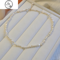 JiMi不规则巴洛克淡水珍珠项链女2022年新款潮夏小众设计感高级锁骨链