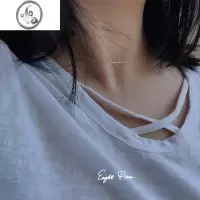 JiMi可水洗不掉色!14K包金极细项链女裸链简约银银锁骨链choker颈链
