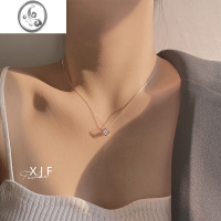 JiMiXJF/奇的爱情魔方项链女冷淡风简约气质通体925银银锁骨链小众