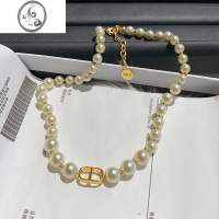 JiMi正圆珍珠项链女颈链轻奢小众设计高级感新款复古锁骨链