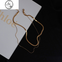 JiMi迷度高级感双层叠戴蛇骨链项链女ins锁骨链极简冷淡风小众轻奢