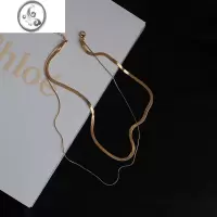 JiMi迷度高级感双层叠戴蛇骨链项链女ins锁骨链极简冷淡风小众轻奢