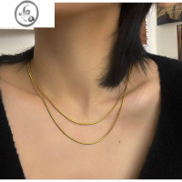 JiMi734号法式复古项链时髦叠戴双层蛇骨链设计感女港风不掉色冷淡风