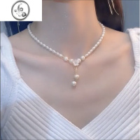 JiMi淡水珍珠颈链女时尚法式复古花朵锁骨链轻奢网红无名小花项链