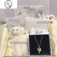 JiMi和田玉银银项链女款轻奢小众星月吊坠锁骨链2023新款生日礼物