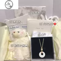JiMi平安扣项链女2022年新款银银轻奢小众和田玉吊坠母亲节礼物送妈妈