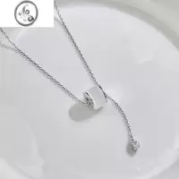 JiMi925银银项链女高级感轻奢小众设计感简约气质吊坠锁骨链ins冷淡风