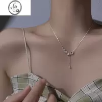 JiMi/闪钻树枝项链银银女ins简约流苏锁骨链轻奢小众设计感毛衣链