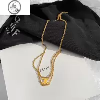 JiMiCE凯旋门双层金色项链女高级感小众设计欧美ins风气质叠戴锁骨链
