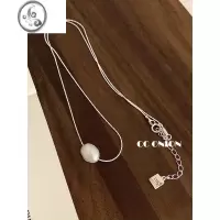 JiMi小众设计款ins极简风一颗珍珠银银锁骨链气质高级感项链新款