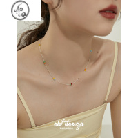 JiMi耳边风 夏日ins博主圆珠小巧豆豆日常S925叠戴银银项链