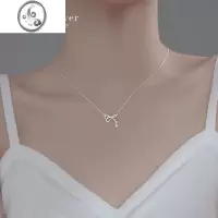 JiMiS925银银蝴蝶结项链女生轻奢小众高级设计感2023年新款锁骨链