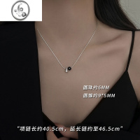 JiMi[]925银银黑玛瑙项链2023新款小众设计高级锁骨链轻奢