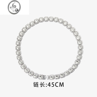 JiMiSAZ 美式街头冰糖钻项链欧美嘻哈hiphop轻奢镶钻蹦迪ins夏季短链