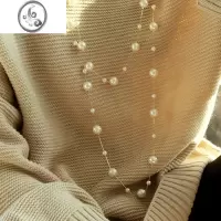 JiMi珍珠衣服挂件配饰项链女毛衣链2022年新款潮长款小众网红夏季