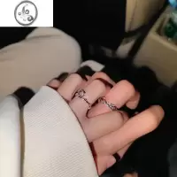 JiMi925银荆棘玫瑰情侣戒指ins风小众开口指环玫瑰花指环学生生日礼物