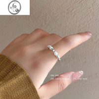 JiMi珍珠碎银子戒指女小众设计食指戒高级感情侣对戒时尚尾戒个性指环