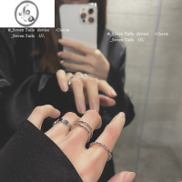 JiMi三件套冷淡风时尚戒指女2022年新款开口小众设计个性日系网红指环
