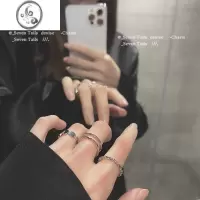 JiMi三件套冷淡风时尚戒指女2022年新款开口小众设计个性日系网红指环