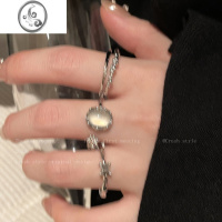 JiMi白月光三件套戒指女夏季款小众设计感高级指环时尚个性网红食指戒